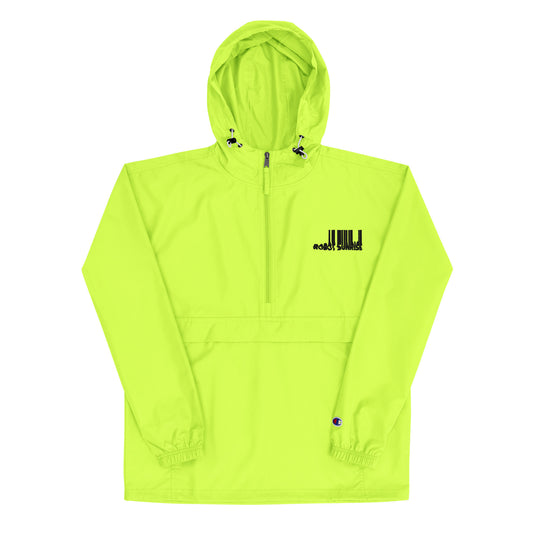 Embroidered Packable Jacket, Robot Sunrise Black Logo